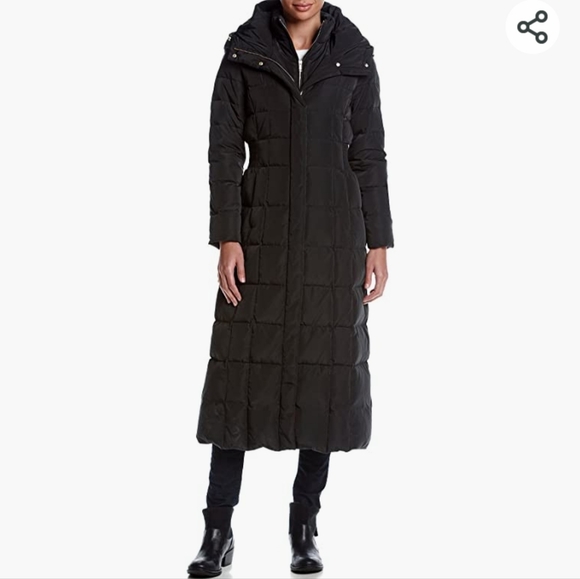 Cole Haan Long Down Quilted Puffer Coat Jacket - Picture 4 of 15